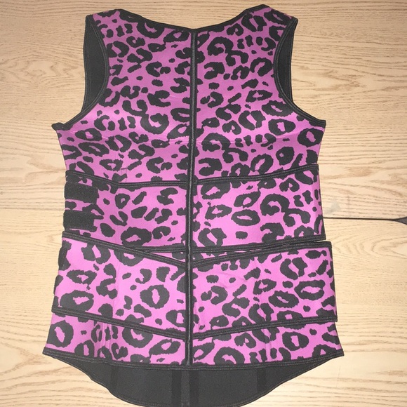 New Pink Black Animal Print Waist Trainer Size Medium - Picture 13 of 14